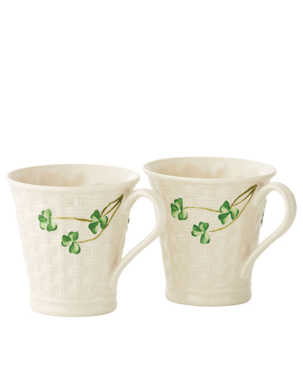 Shamrock Basketweave Mugs - Open White | Macy's