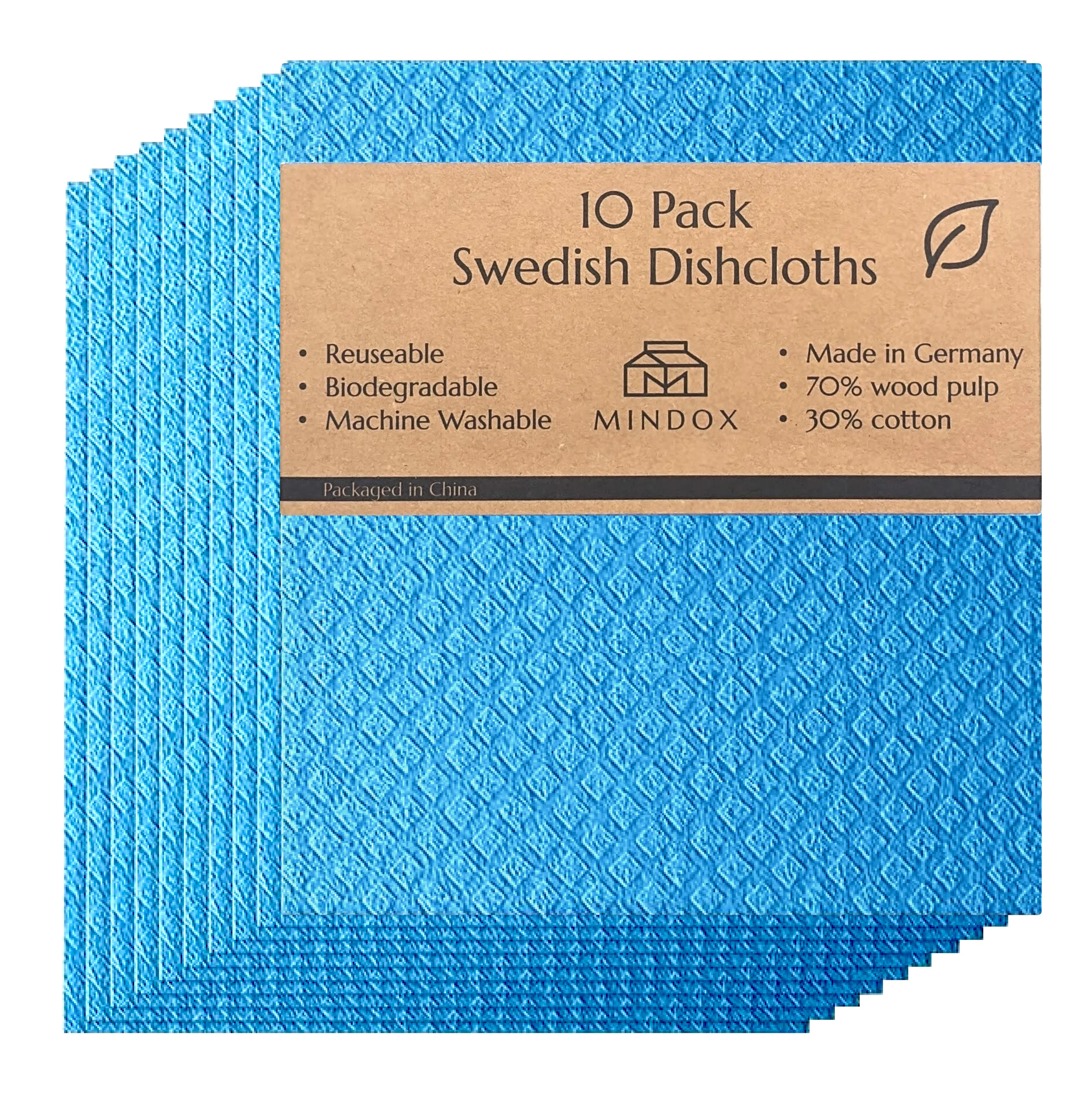 Swedish Dishcloths - Set of 10, Blue | Cooksy