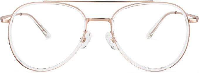 Zeelool Chic TR90 Aviator Blue Light Blocking Glasses Computer Gaming Eyewear for Women Men Ellis... | Amazon (US)