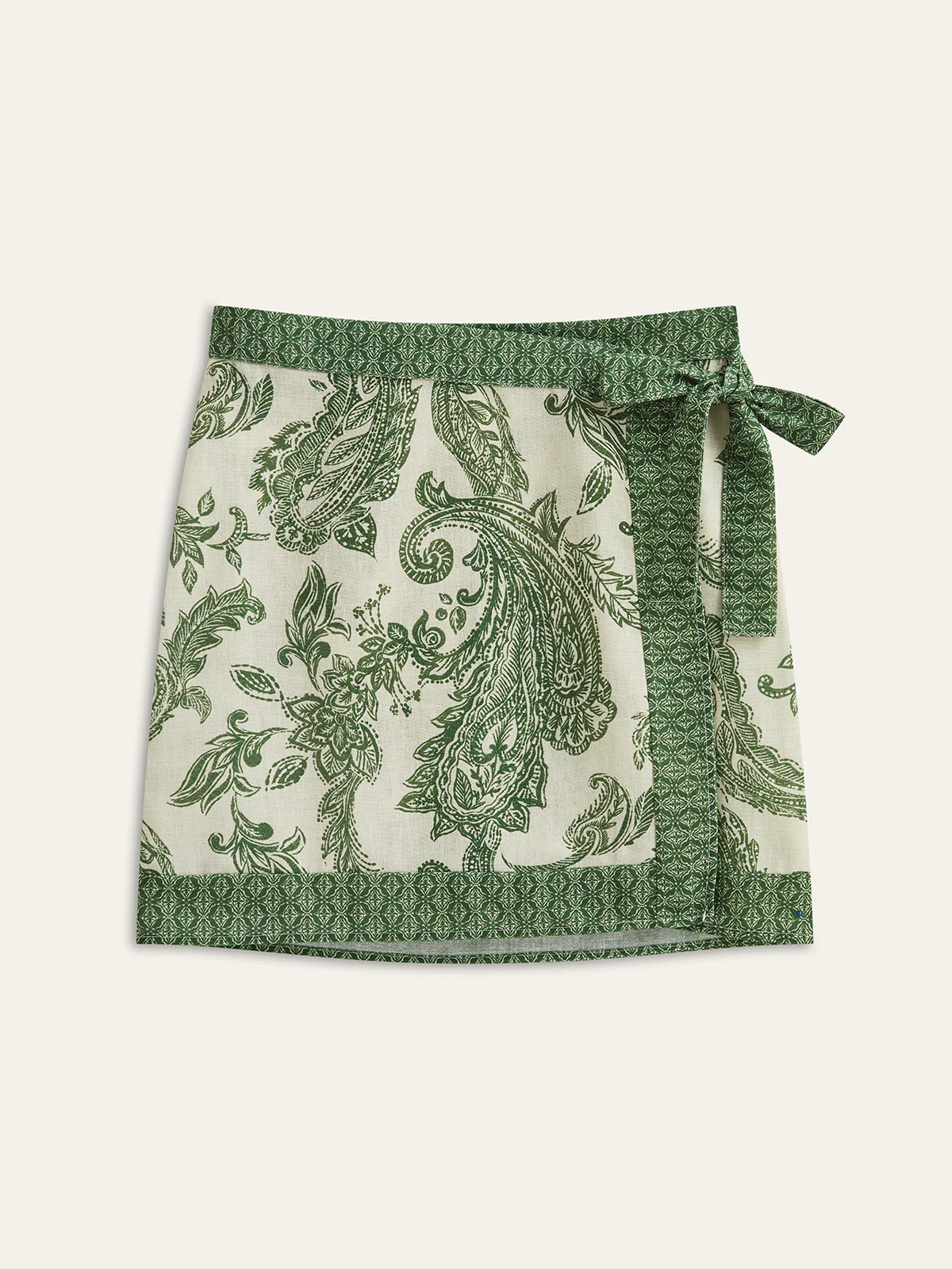 Paisley Print Wrap Skirt | Commense