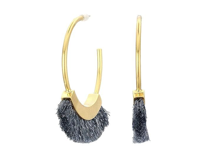 Madewell Fringe Hoop Earrings (Hematite Lurex) Earring | Zappos
