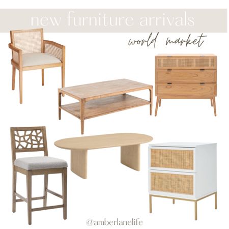 New furniture arrivals from World Market. Side chair. Dining chair. Counter stool. Coffee tables. Nightstand. Side table. Dresser. Neutral furniture  

#LTKhome