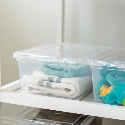 6 Qt. Plastic Storage Bins with Lids, Clear, Stackable Totes, Containers | Target