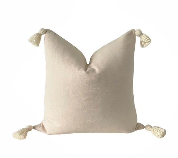 Vintage Moroccan Tassel Pillow Cover || NOA || Boho Pillow | Modern Farmhouse | Marigold Interior... | Etsy (US)