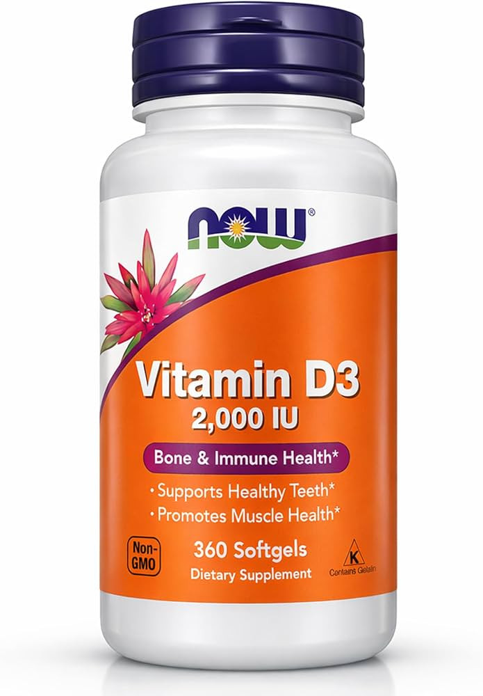 NOW Foods - Vitamin D-3 2000 IU High Potency, Structural Support* 360 softgels | Amazon (US)