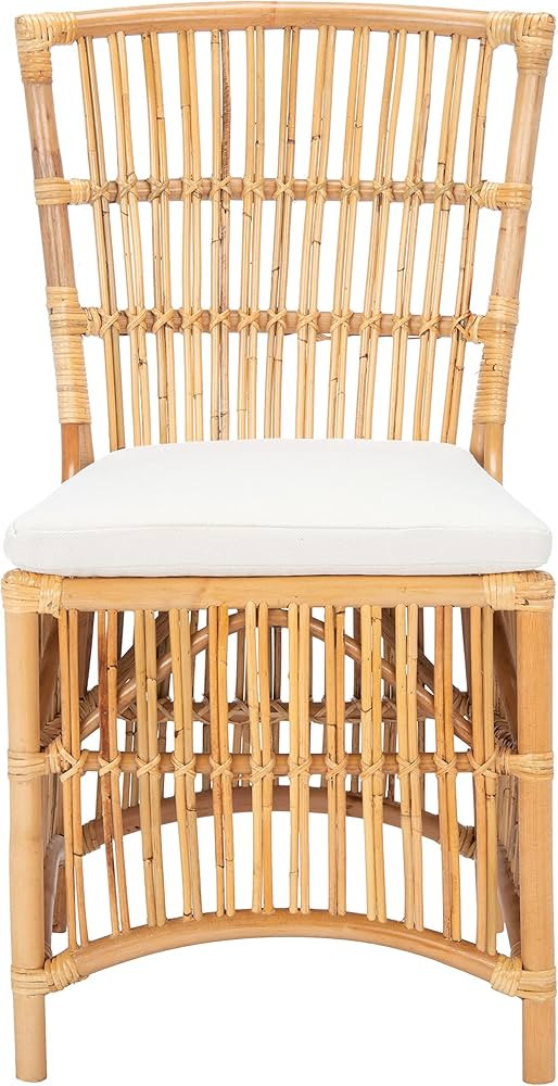 Safavieh Home Collection Erika Rattan Cushion (Set of 2) Accent Chair, 0, Natural/White | Amazon (US)