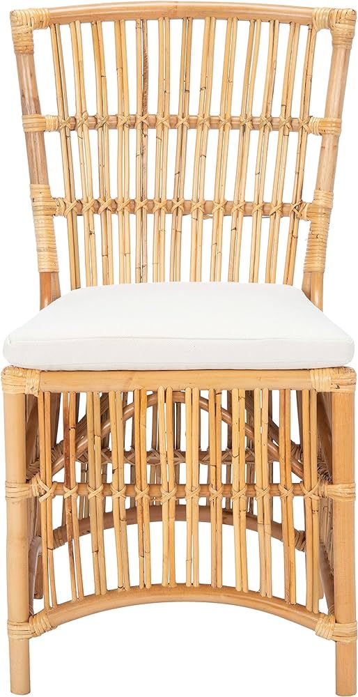 Safavieh Home Collection Erika Rattan Cushion (Set of 2) Accent Chair, 0, Natural/White | Amazon (US)