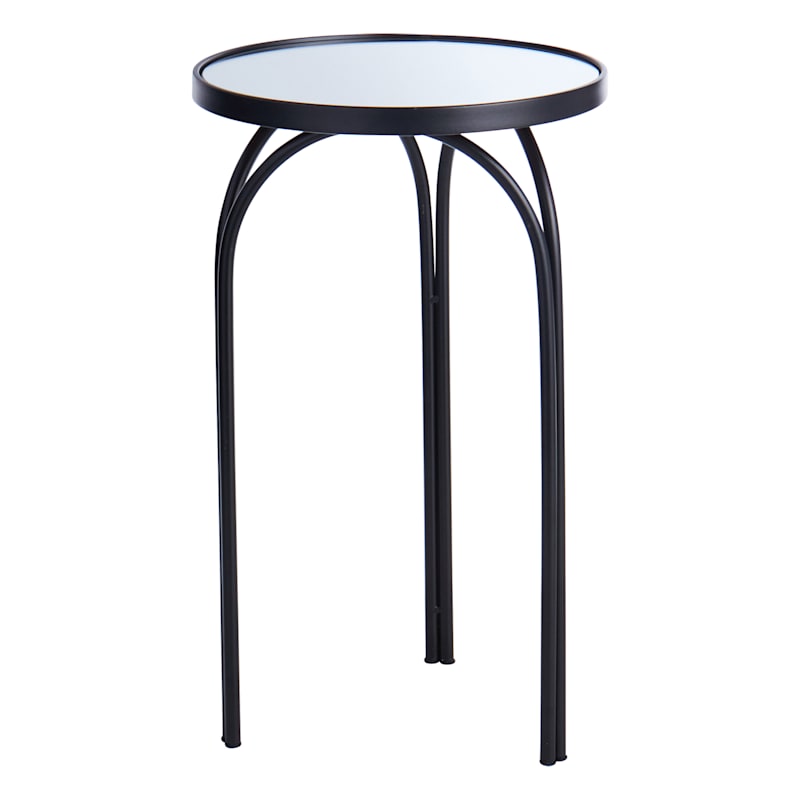 Colton Mirrored-Top Accent Table, Black | At Home