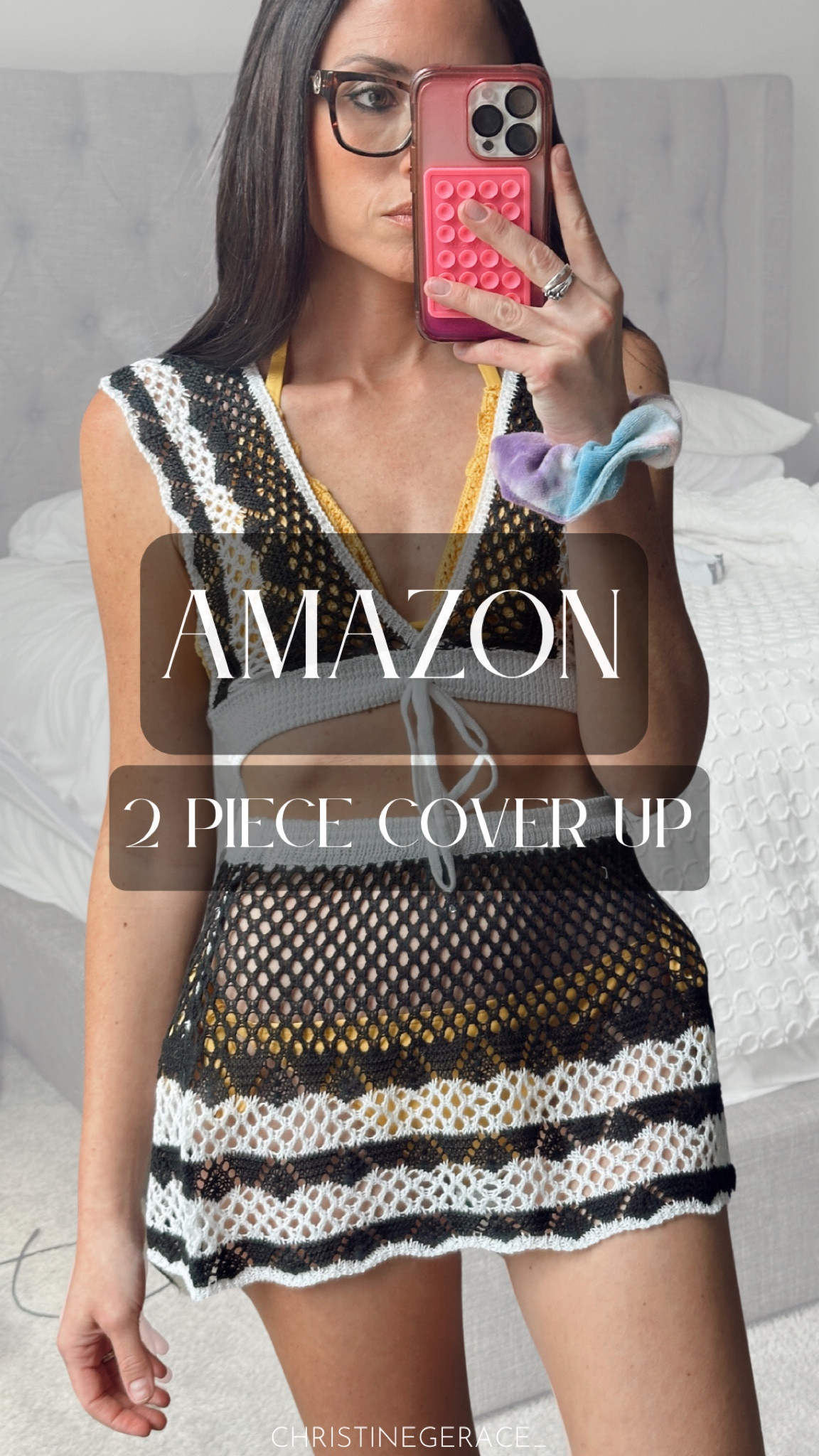 Amazon two piece cover up set ! I got this in a XS and it still had some wiggle room, great set for vacation or summertime !! 

#coverup #swim #vacation #beach #pool 

#LTKStyleTip #LTKTravel #LTKFindsUnder50