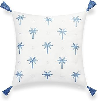 Hofdeco Premium Coastal Hampton Style Patio Indoor Outdoor Pillow Cover Only, 20"x20" Water Resis... | Amazon (US)
