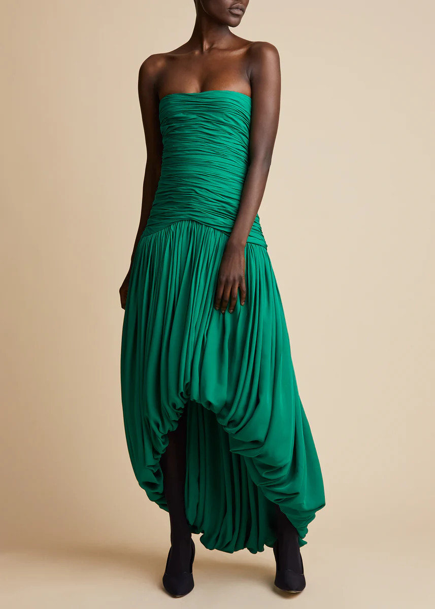 The Shivani Dress in Emerald | Khaite