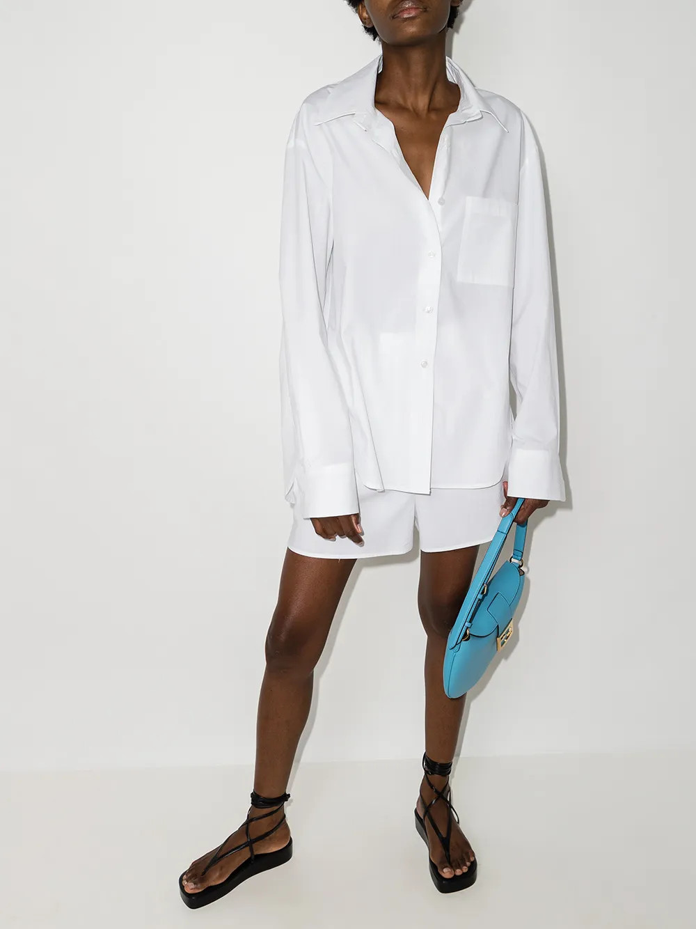 The Frankie Shop Lui Oversized Shirt - Farfetch | Farfetch Global