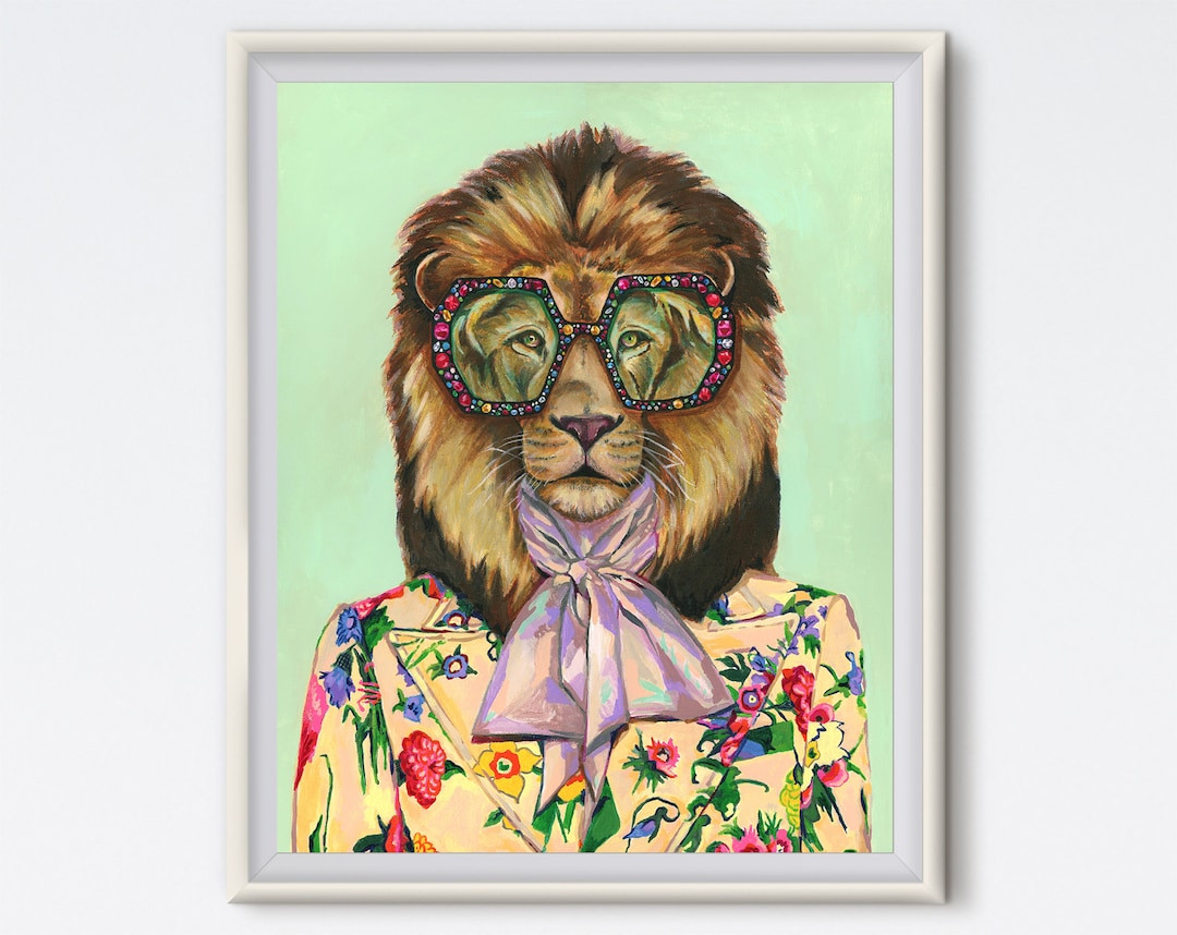Lion Lion Painting Fashion Print Canvas Art Lion - Etsy | Etsy (US)