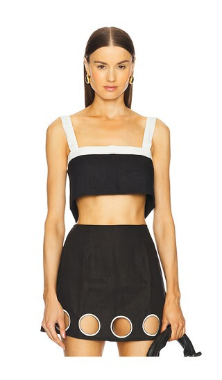 x REVOLVE Twiggy Top in Black & White | Revolve Clothing (Global)