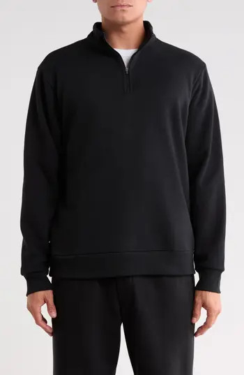 Z by Zella Freeform Fleece Quarter Zip Pullover in Black at Nordstrom Rack, Size X-Large | Nordstrom Rack