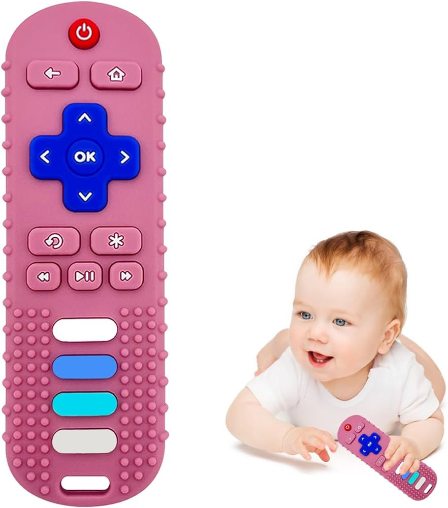 Baby Teething Toys, Food Grade Silicone Teether for Babies 3 6 12 18 Months, TV Remote Shape Todd... | Amazon (US)