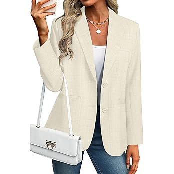 Simplee Blazers for Women Business Casual 2026 Oversized Long Sleeve Open Front Lapel Suit Jacket... | Amazon (US)