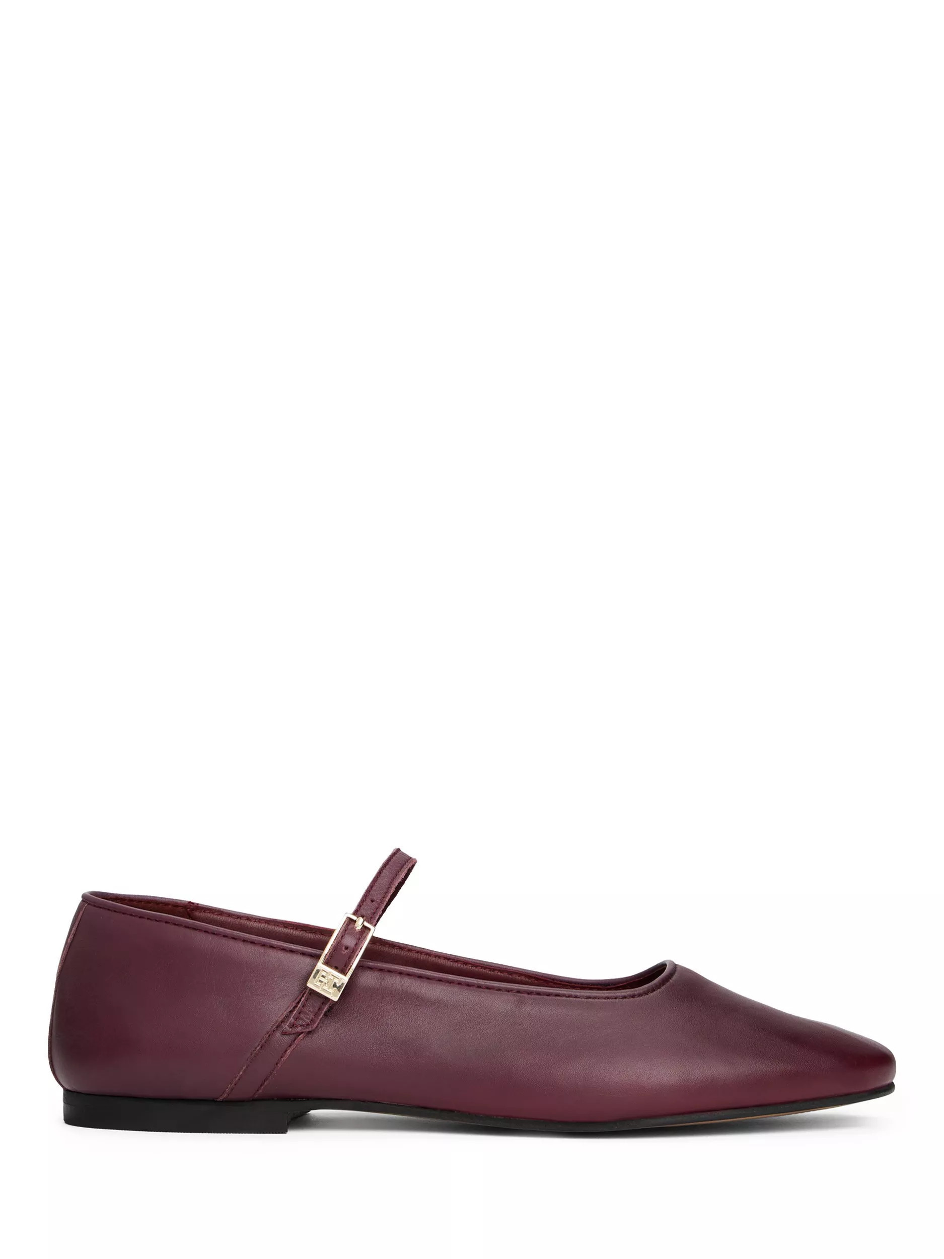 Tommy Hilfiger Leather Mary Jane Ballerina Pumps, Rosewood Brown | John Lewis (UK)