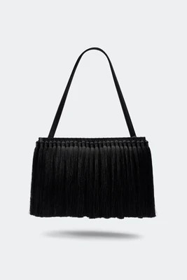 Tassel Boxy Clutch In Black | Simon Miller