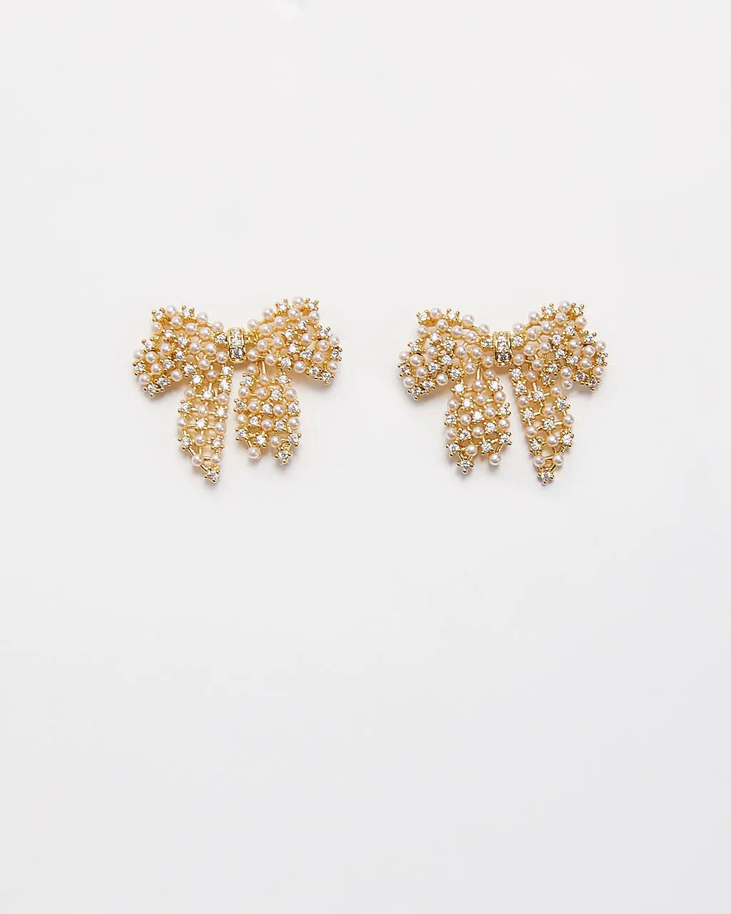 Crystal Couture Rhinestone Bow Earrings | VICI Collection