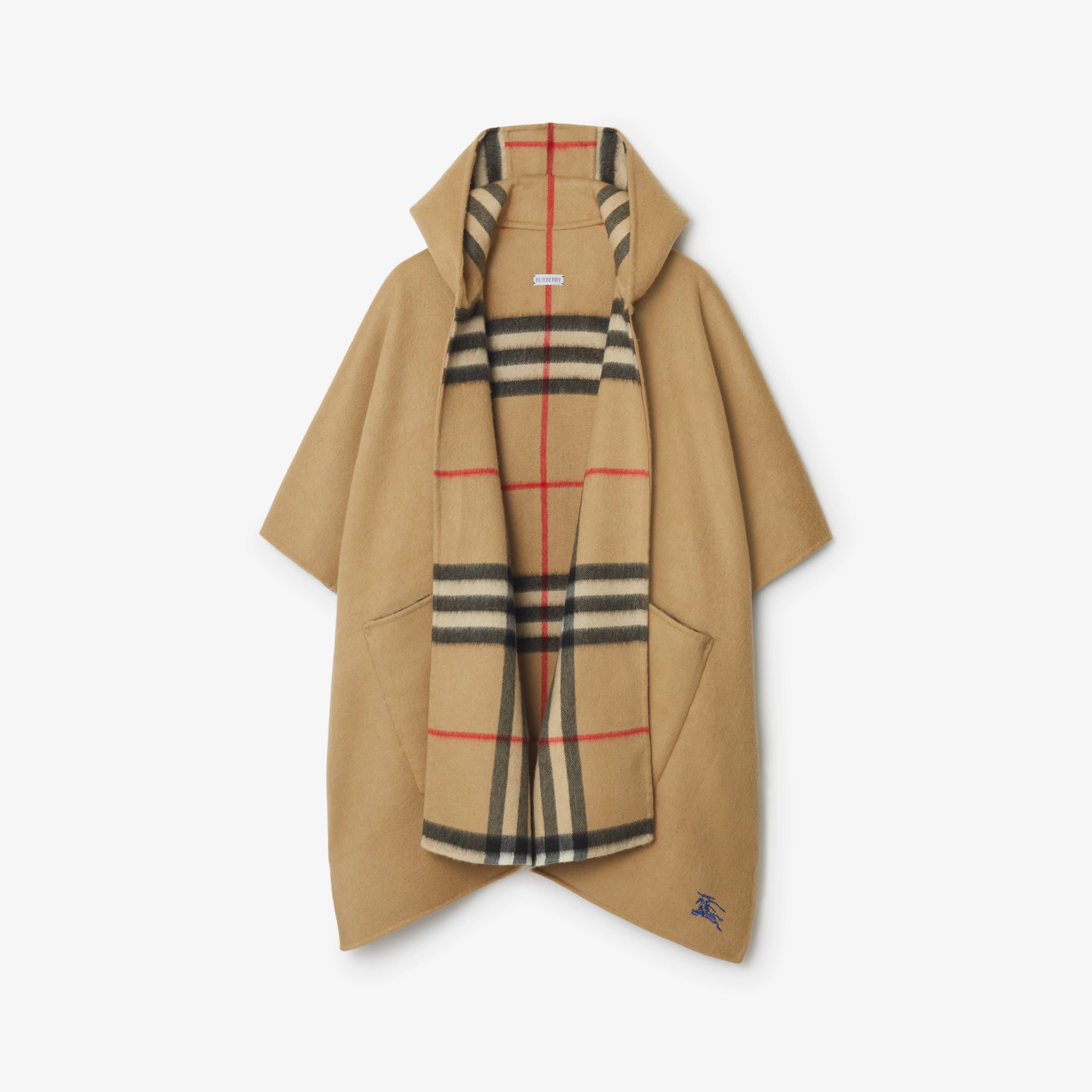 EKD Cashmere Hooded Cape in Archive beige - Women | Burberry® Official | Burberry (US)