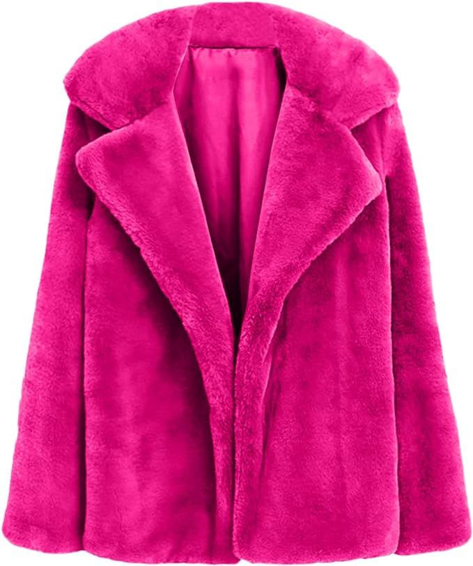 Jackets for Women Plus Size Sherpa Faux Fur Plush Outerwear Button Down Parka Coat Winter Warm Ov... | Amazon (US)