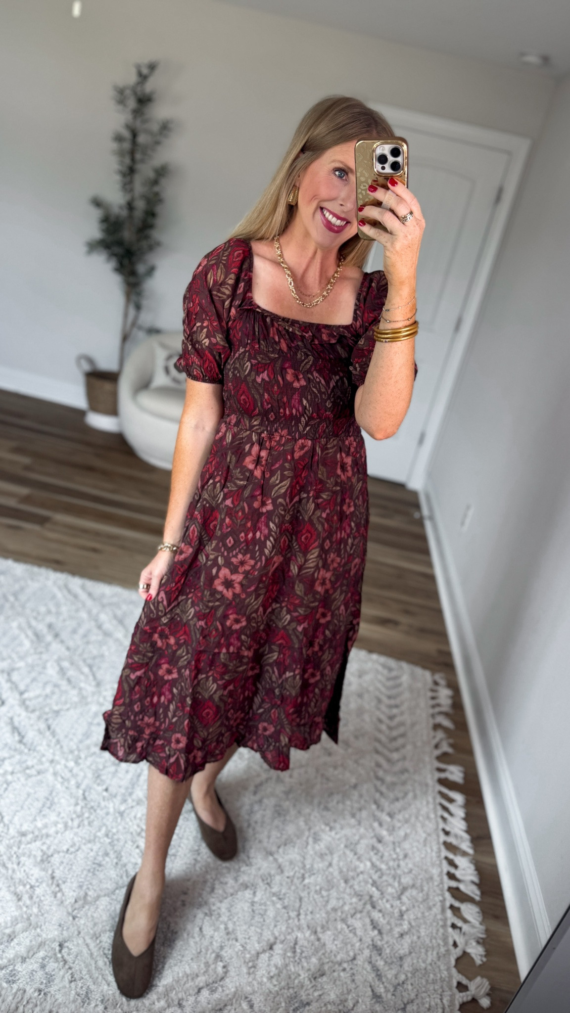 Daily try on, maurices, fall floral, midi dress

#LTKootd #LTKSaleAlert