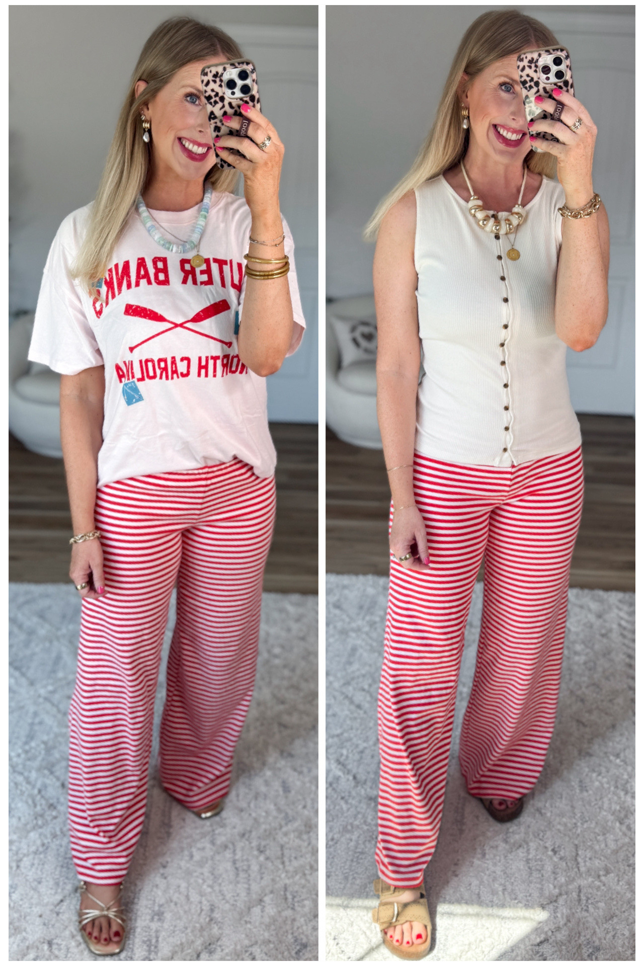 2 ways to style these red and white stripe pants from Walmart

#LTKmomlife #LTKootd