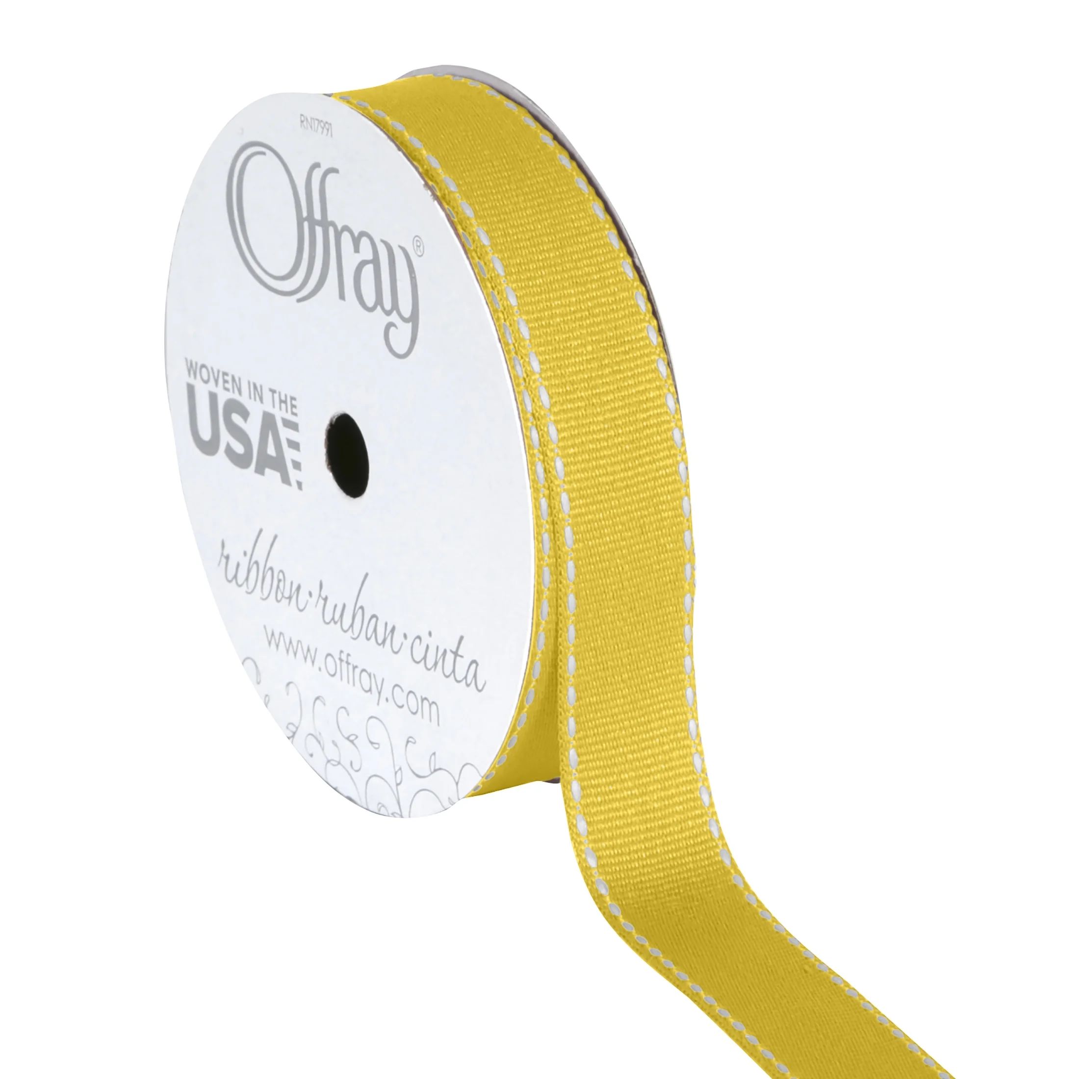 Offray Ribbon, Lemon Yellow 5/8 inch Grosgrain Polyester Ribbon for Sewing, Crafts, and Gifting, ... | Walmart (US)