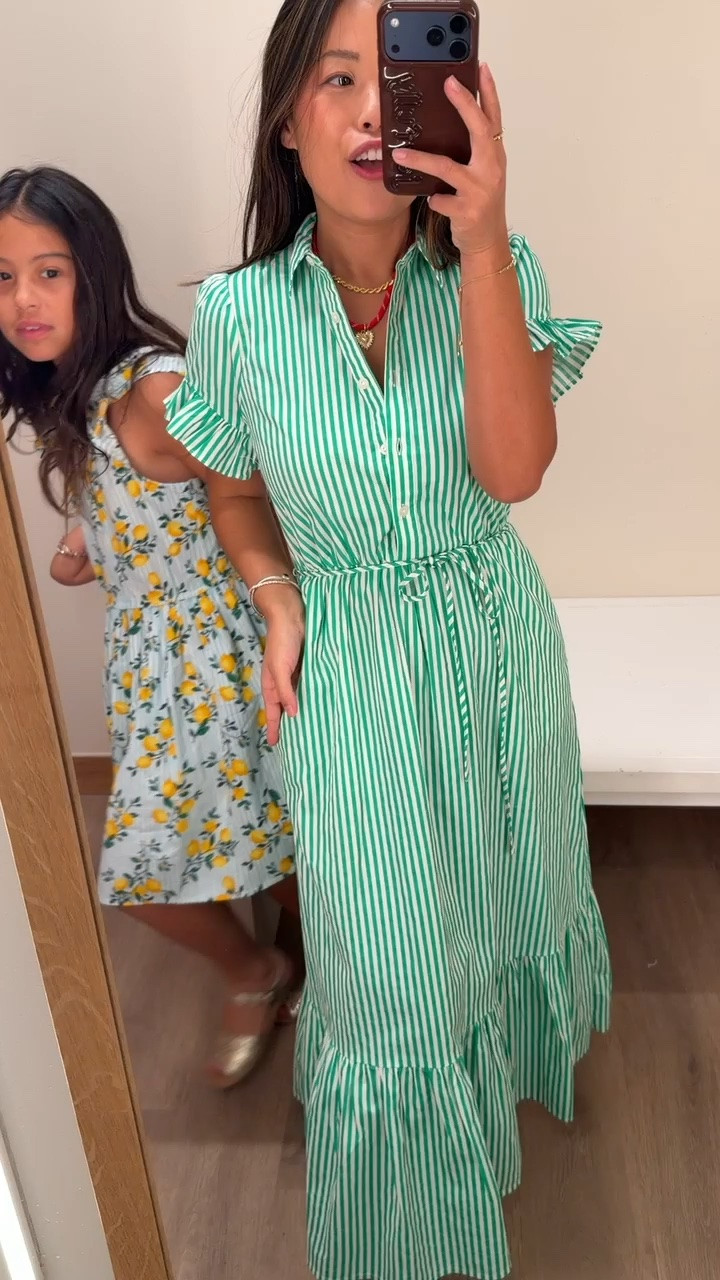 Jcrew factory try on // summer striped maxi dress // matching family

#LTKootd #LTKPetite #LTKKids