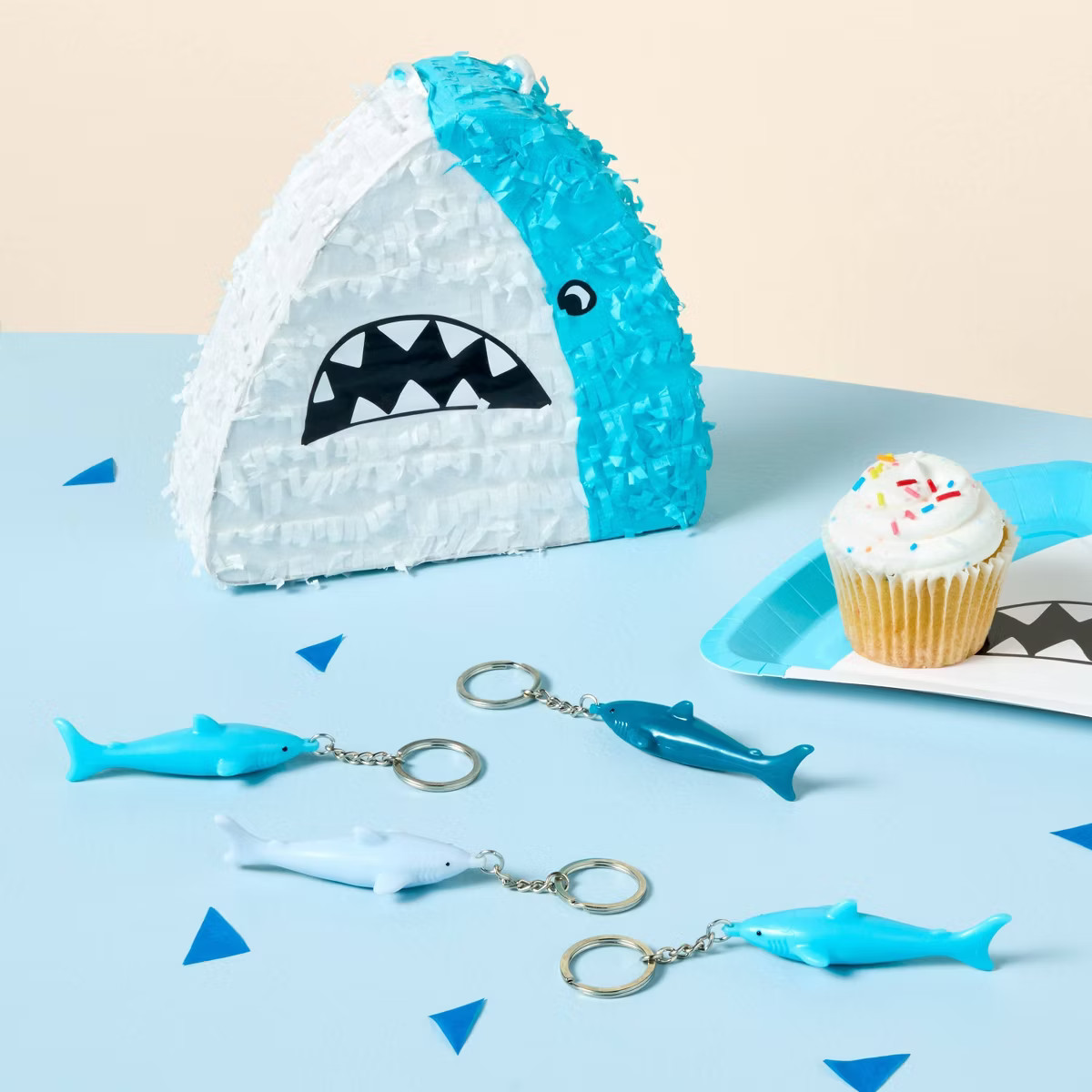 12ct Party Favor Shark Key Chains Blue/Silver - Spritz™ | Target