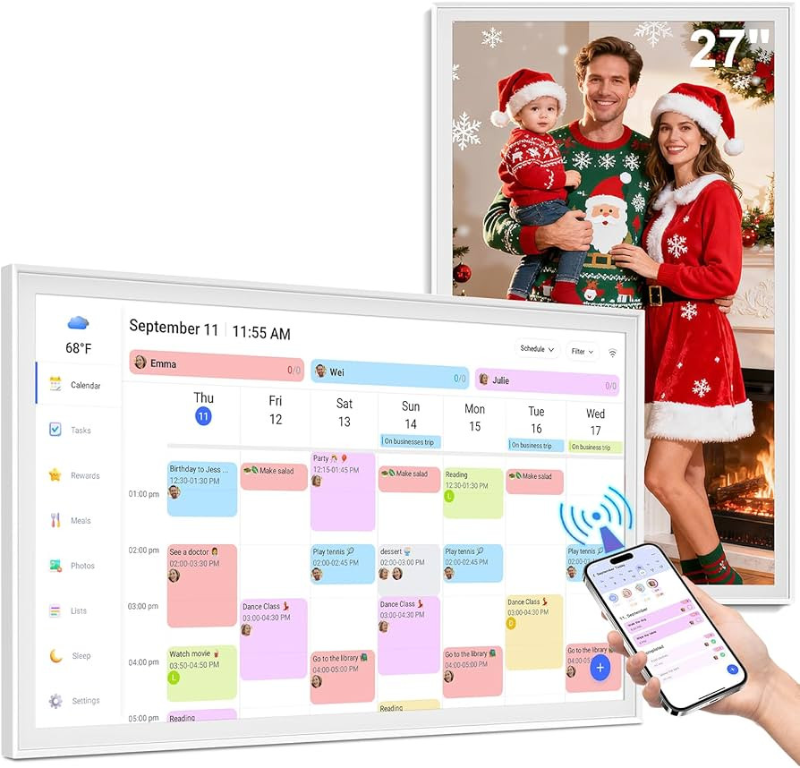27 inch Smart Calendar Max, Digital Calendar & Chore Chart, Family Organizer with Interactive Tou... | Amazon (US)