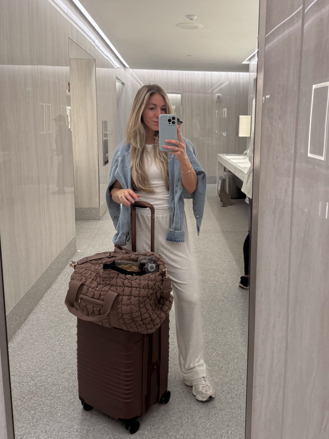 Airport outfit. Best denim shirt size small. Favorite cotton t shirt size small
comfiest Lounge pants size medium

#LTKmomlife #LTKTravel #LTKdayinmylife
