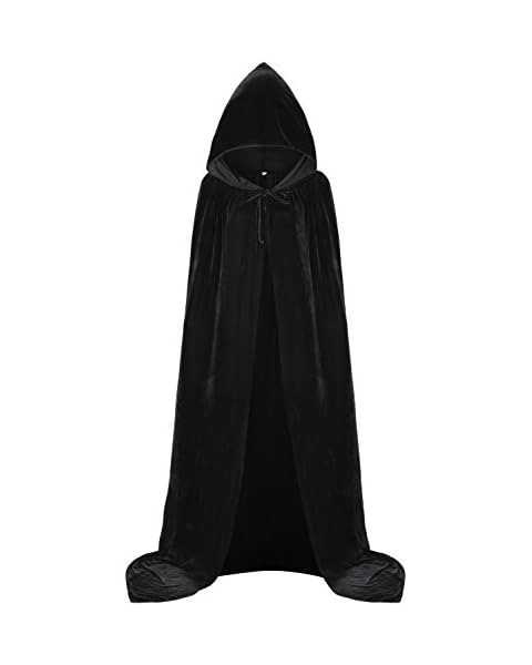 QBSM Unisex Adult Halloween Velvet Cloak with Hood Long Witch Costume Cosplay Capes | Amazon (US)