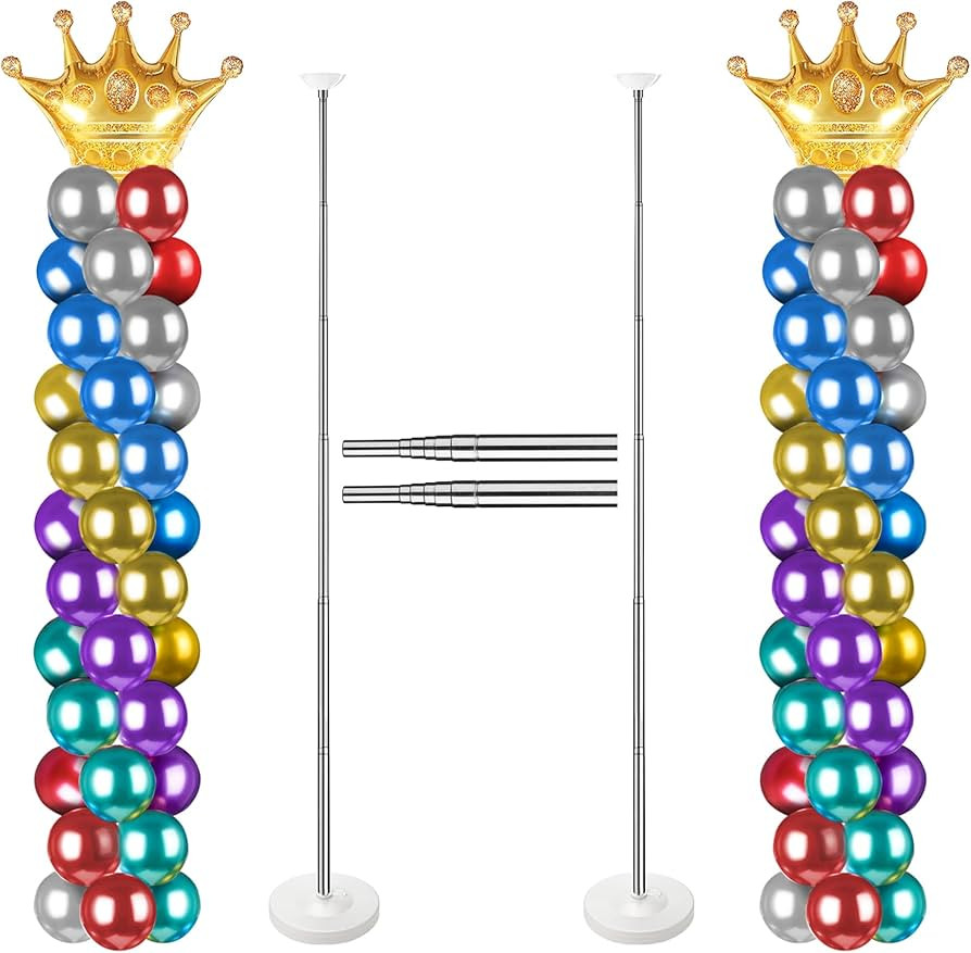 Balloon Column Stand for Floor Set of 2, Adjustable Balloon Arch Stand Balloon Tower Pillar for H... | Amazon (US)