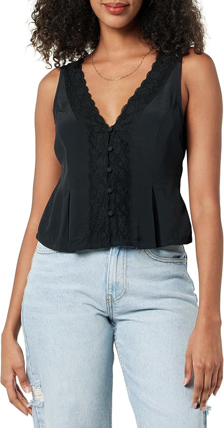 The Drop Women's Paloma Lace Trimmed Sleeveless Top | Amazon (US)