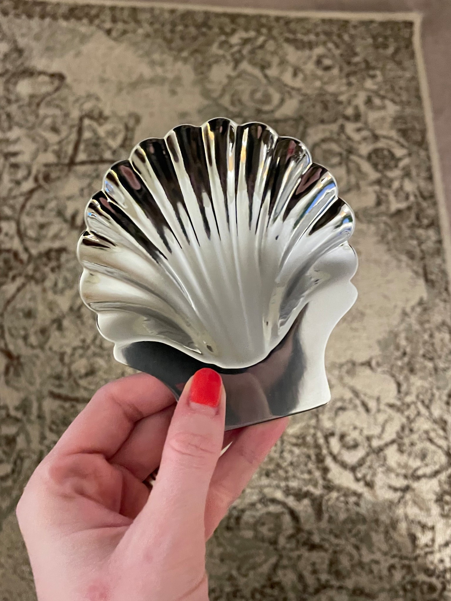 Stainless steel seashell serving dish 😍 also comes in a larger size 
Trinket dish 

#LTKHome #LTKSeasonal