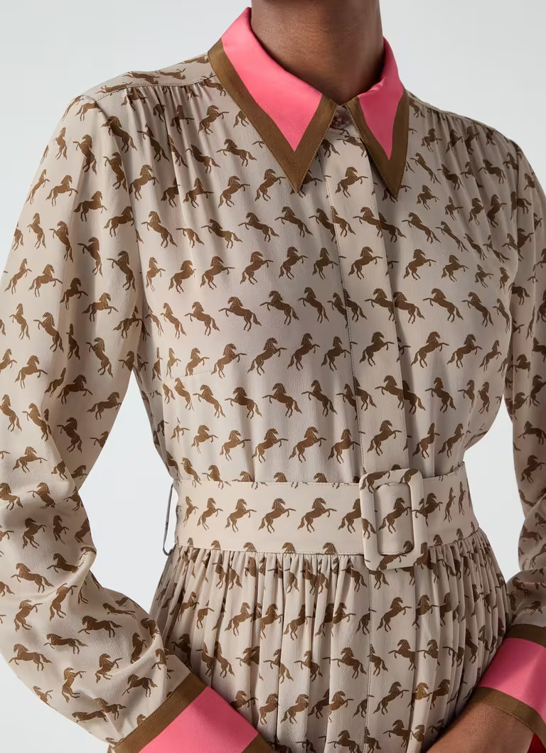 Smith Stone & Tan Silk Horse Silouette Print | L.K. Bennett (UK)