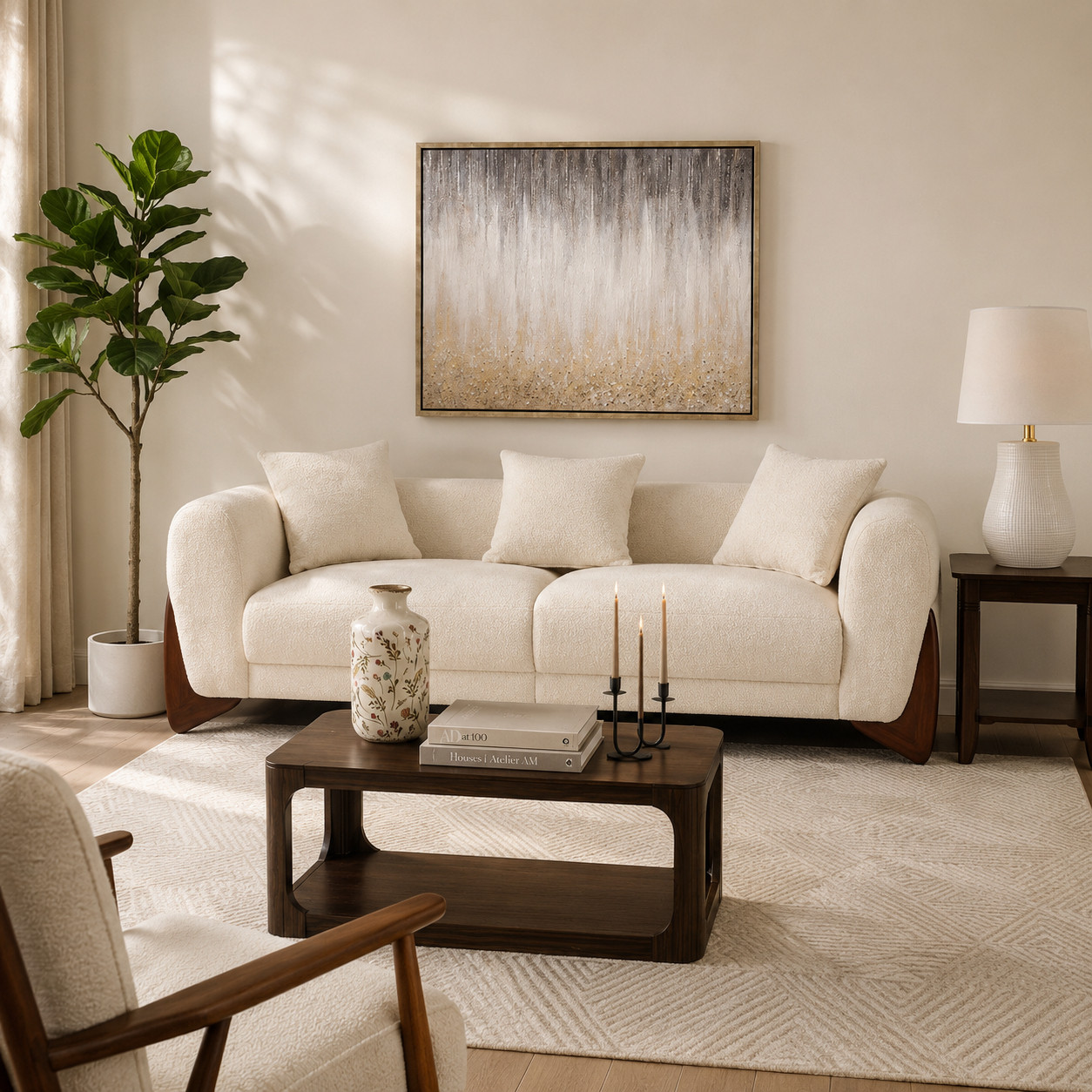 This living room design is filled with affordable furniture, cozy textures, and designer-inspired decor that looks way more expensive than it is.

#LTKHome