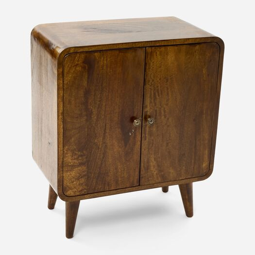 Chestnut Wooden Bedside Cabinet 65x55cm | TK Maxx