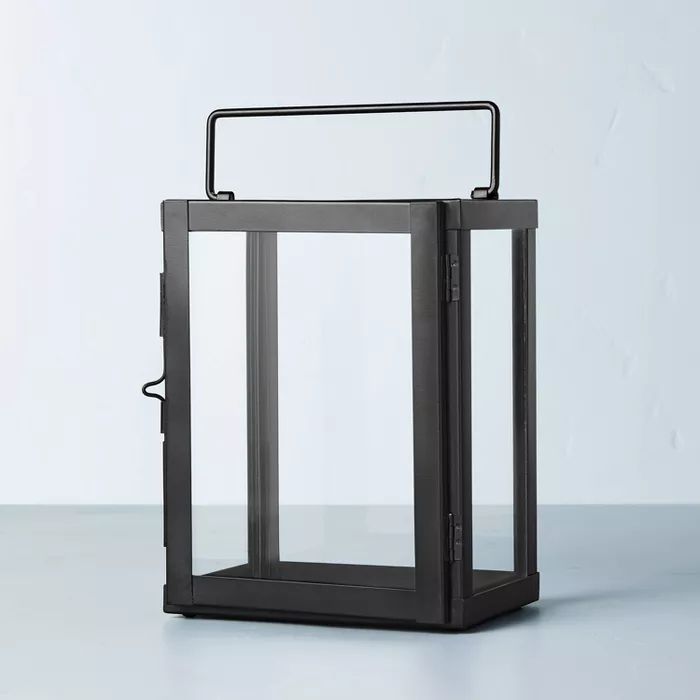 Galvanized Iron Pillar Candle Lantern Black - Hearth & Hand™ with Magnolia | Target