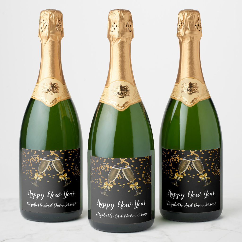 Happy New Year Champagne Label | Zazzle