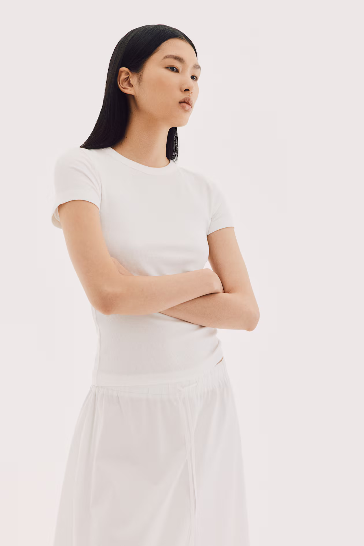 Ribbed Modal-blend T-shirt | H&M (US + CA)