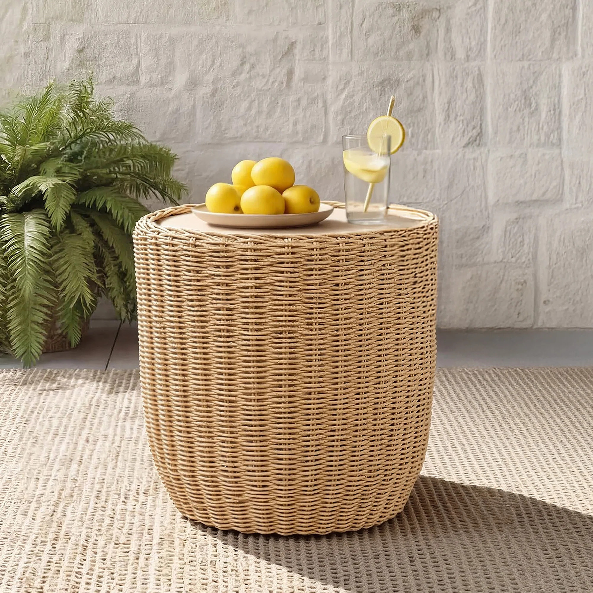 Claudian Outdoor Wicker Side Table | Wayfair North America