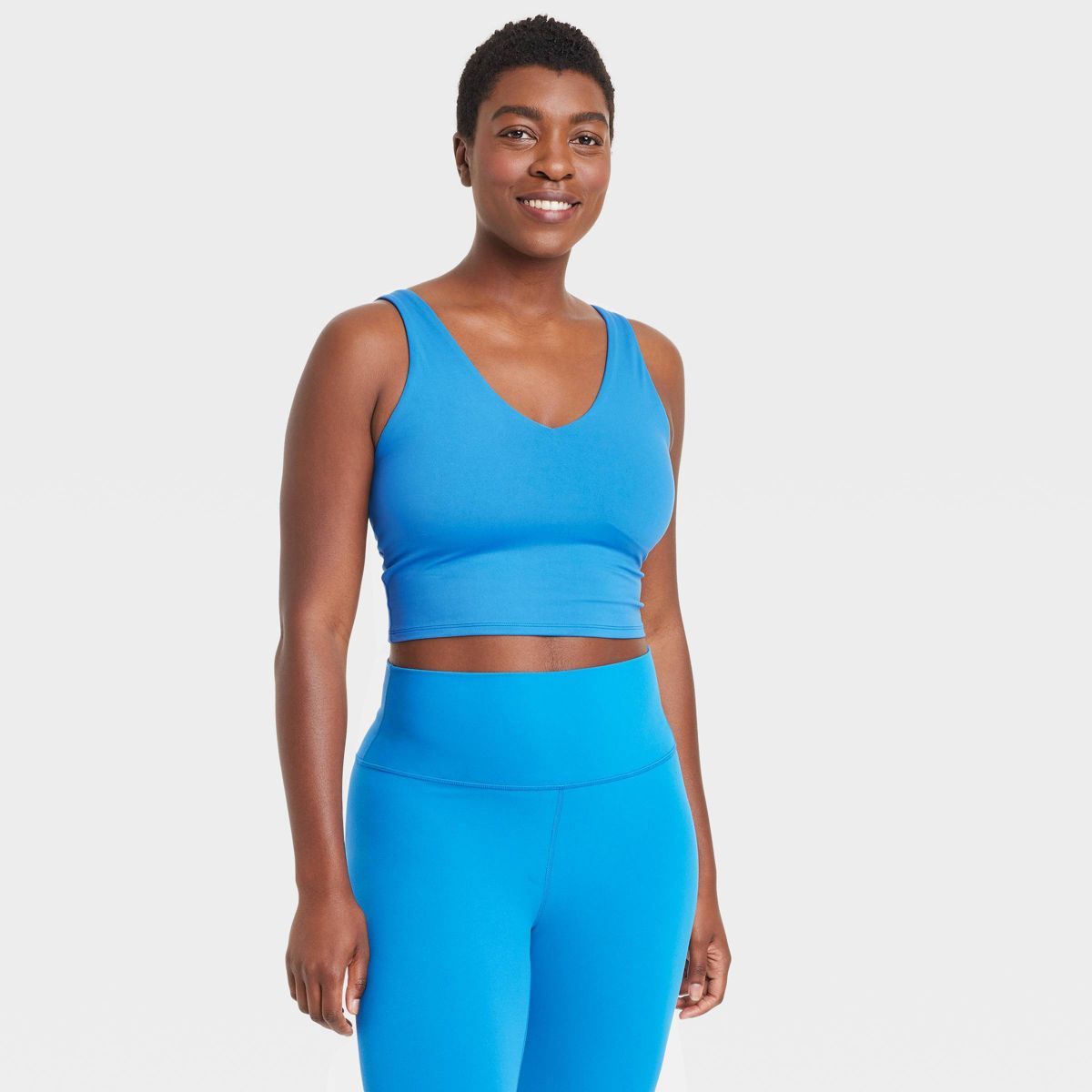 Women's Light Support V-Neck Cropped Sports Bra - All in Motion™ | Target