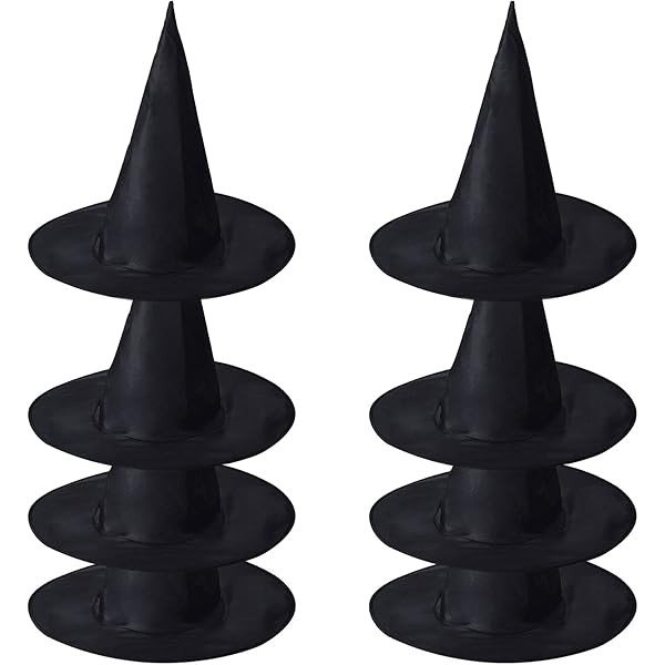 Aneco 8 Pack Halloween Costume Witch Hat Cap Witch Costume Accessory for Witch Theme Decoration or H | Amazon (US)