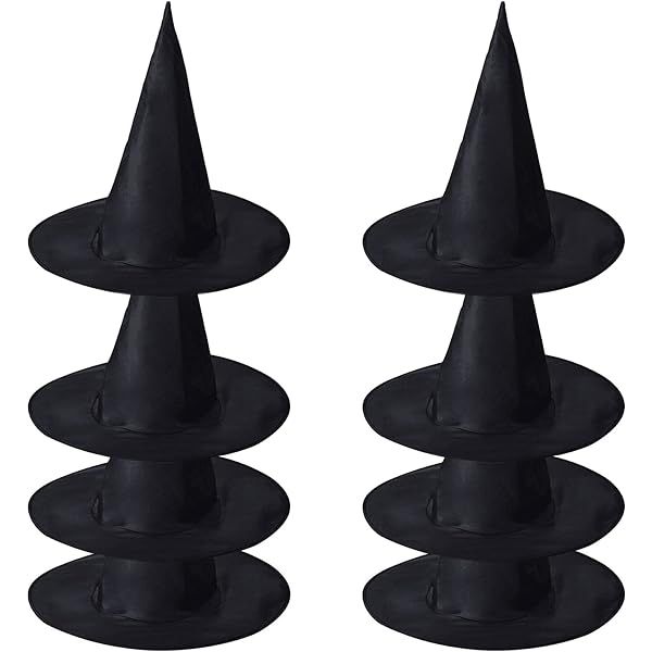 Aneco 8 Pack Halloween Costume Witch Hat Cap Witch Costume Accessory for Witch Theme Decoration or H | Amazon (US)