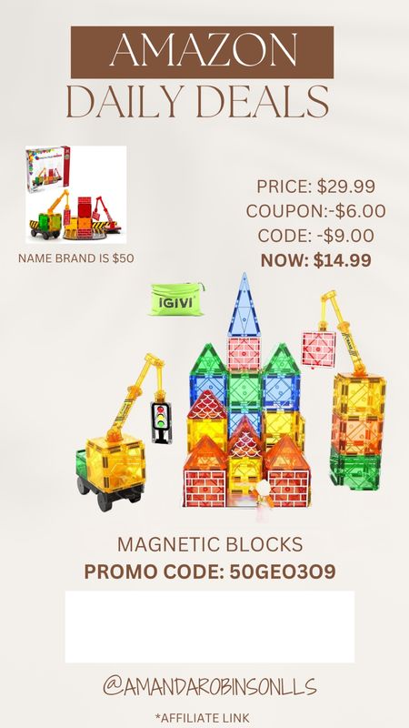 Amazon Daily Deals
Construction Magnetic tiles 

#LTKSaleAlert #LTKKids
