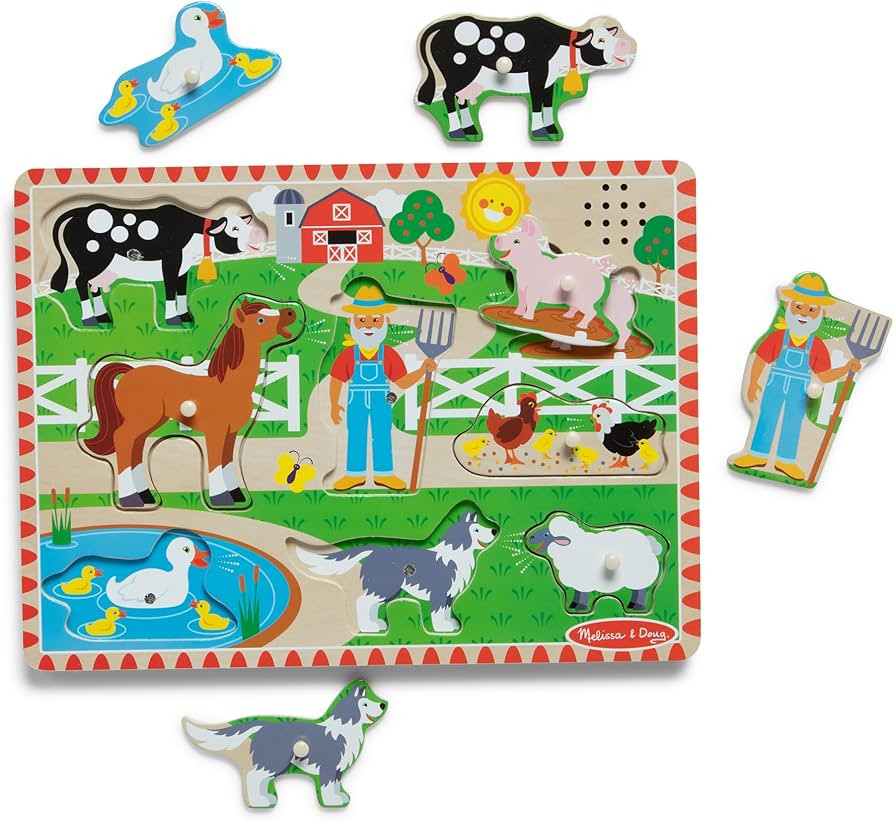 Melissa & Doug Old MacDonald's Farm Sound Puzzle - Farm Animal Toys, Sound Puzzles For Toddlers A... | Amazon (US)