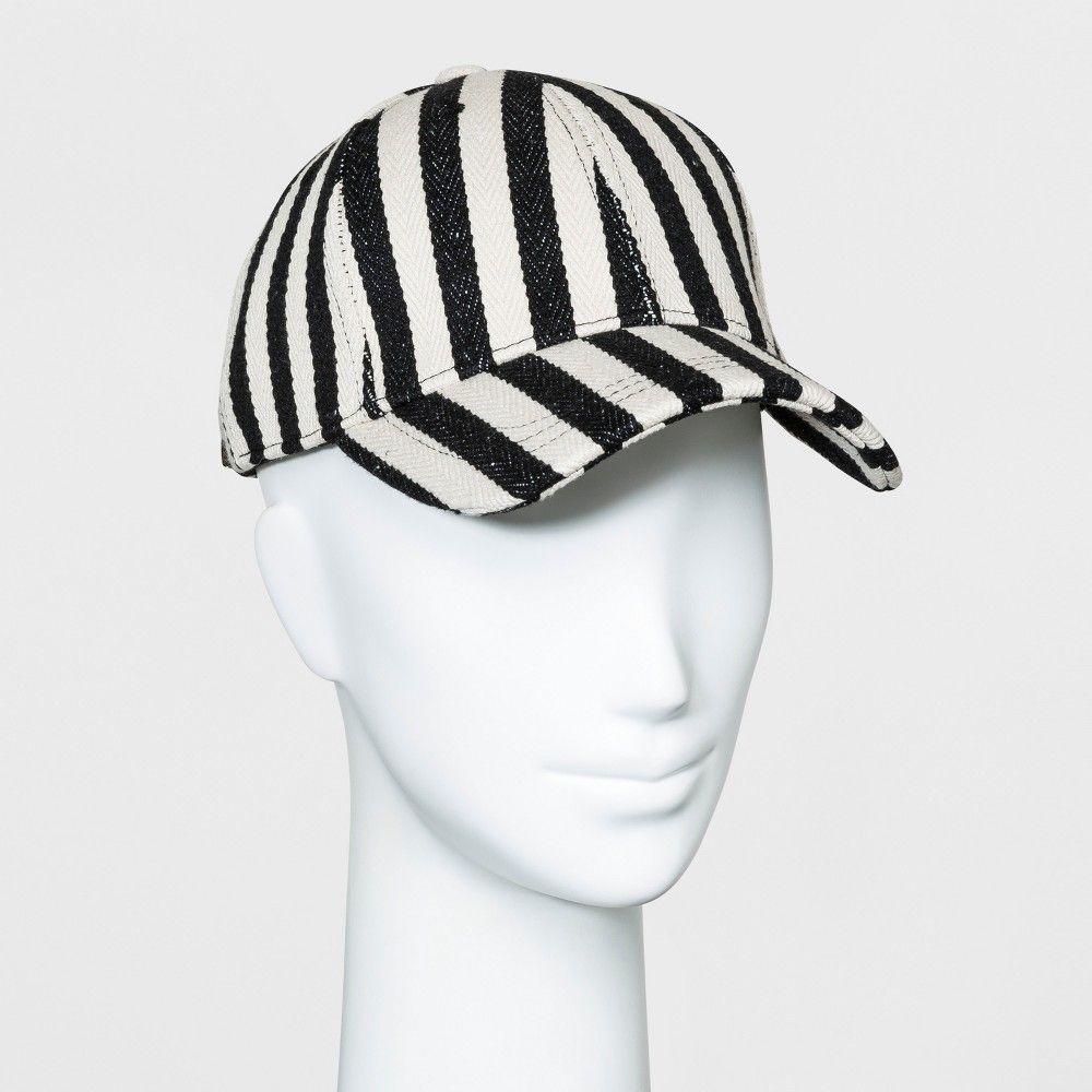 Women's Striped Baseball Hat - Universal Thread Black, Size: Small | Target